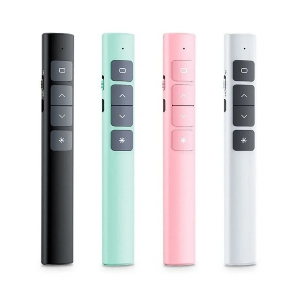 2.4 GHz Wireless Presenter with Red Pointer RF Remote Control Rechargeable White